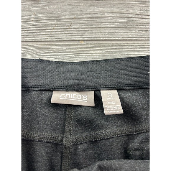 Chico's Women's 3 Short Gray Rayon Blend Straight Leg Pants Stretch - Picture 9 of 9